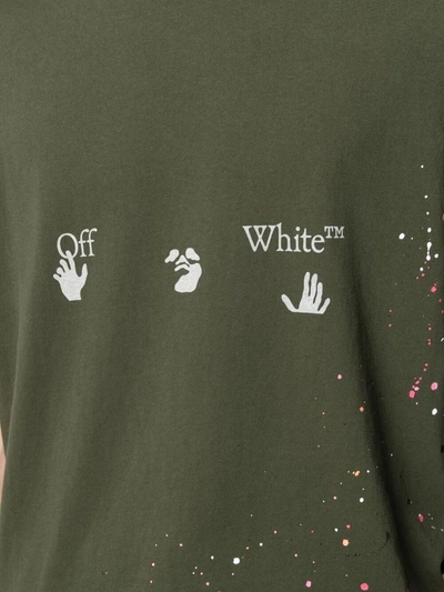 Shop Off-white Off White T-shirts And Polos Green