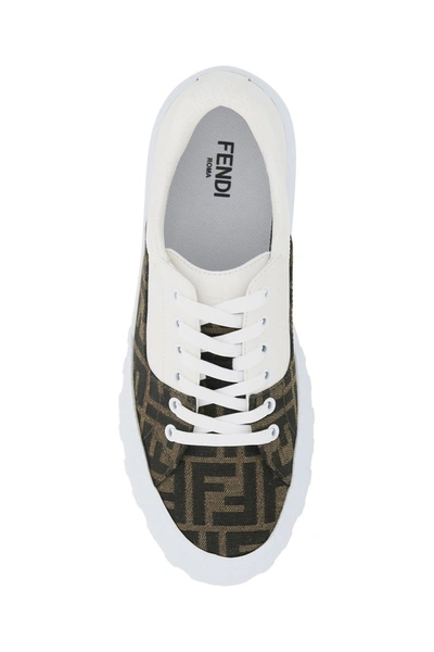 Shop Fendi Force Sneakers In Tab Ner U White Bian