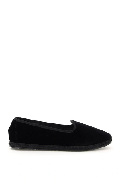 Shop Vibivenezia Furlane Velvet Slippers In Black