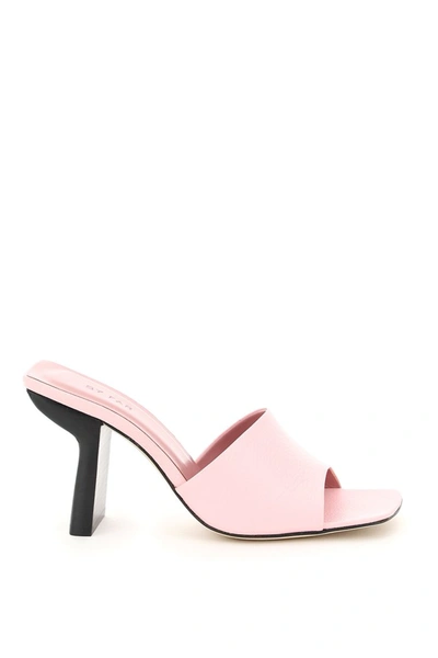 Shop By Far Liliana Leather Mules In Peony