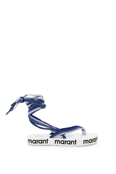 Shop Isabel Marant Playa Flip Flop Sandals In Blue