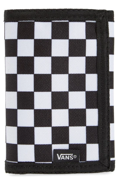 Shop Vans 'slipped' Wallet In Black-white Check