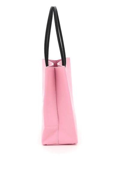 Shop Balenciaga North South Xxs Logo Leather Shopping Bag In Pink