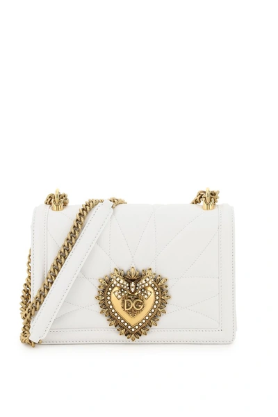 Shop Dolce & Gabbana Devotion Bag In Bianco Ottico
