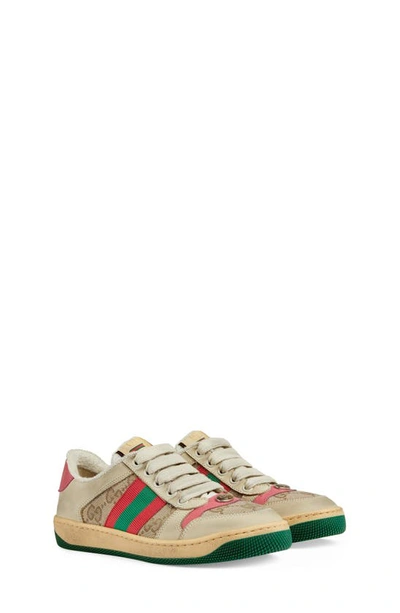 Shop Gucci Screener Sneaker In Khaki Multi