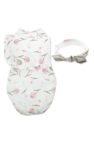 Shop Embe Embé Starter 2-way Swaddle & Head Wrap Set In White Floral
