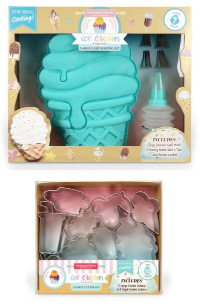 Shop Handstand Kitchen Ice Cream Parlor Large Cake & Cookie Cutters Set In Teal