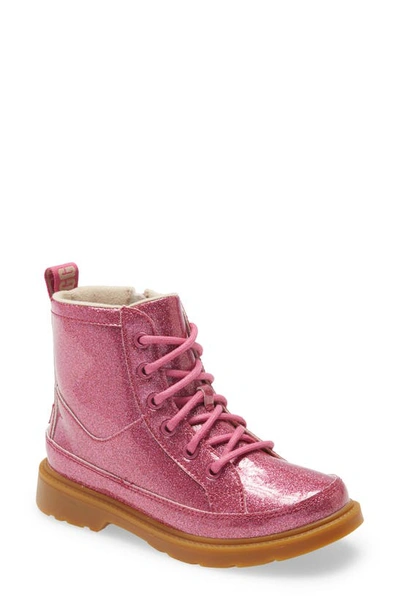 Shop Ugg (r) Robley Glitter Combat Boot In Berry Rose Glitter