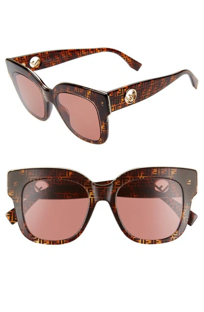Shop Fendi 51mm Sunglasses In Tortoise Camouflage