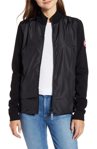 Shop Canada Goose Windbridge Zip Front Sweater Jacket In Black