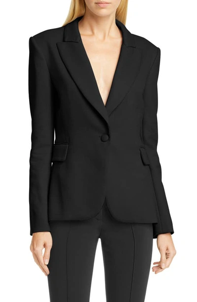 Shop Adam Lippes Double Face Wool Blend Blazer In Black