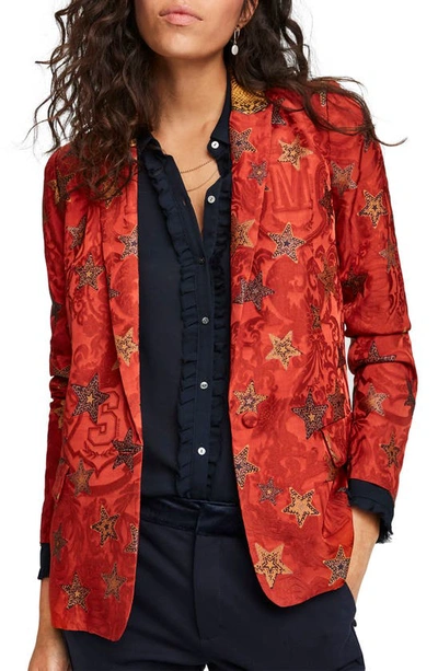 Shop Scotch & Soda Star Jacquard Blazer In Combo B