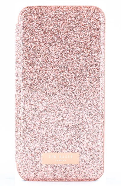 Shop Ted Baker Glitsie Iphone 11, 11 Pro & 11 Pro Max Folio Case In Pink
