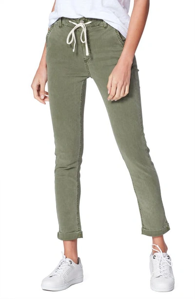 Shop Paige Drawstring Waist Pants In Vintage Costal Green