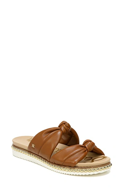 Shop Sam Edelman Alyse Knotted Strap Studded Slide Sandal In Brown