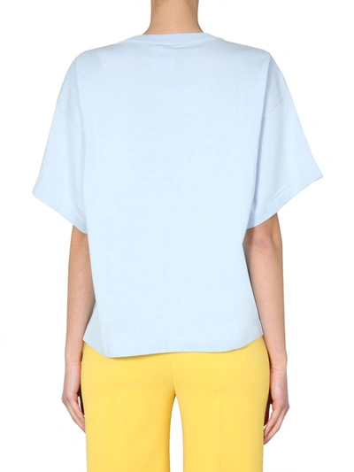 Shop Boutique Moschino Round Neck T-shirt In Baby Blue