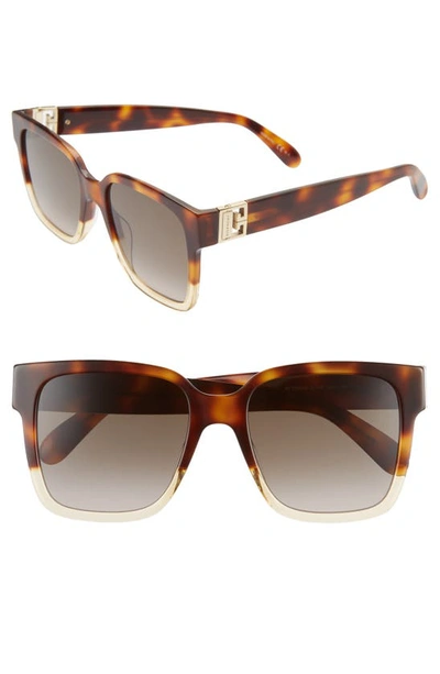 Shop Givenchy 53mm Square Sunglasses In Havana/ Brown Gradient