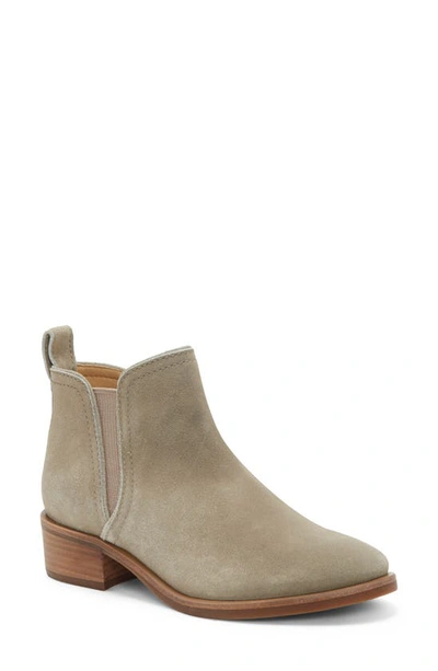 Shop Lucky Brand Pogan Chelsea Boot In Light Fossilized Suede