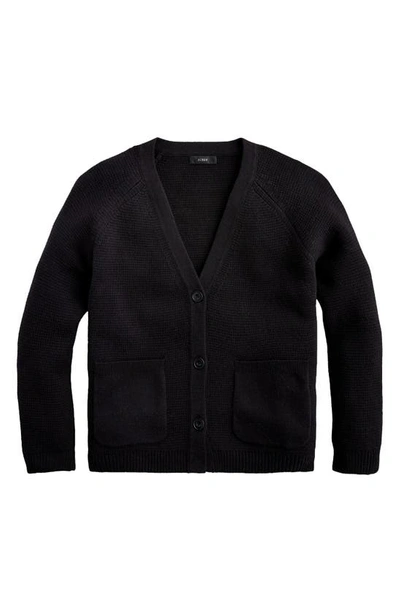 Shop Jcrew V-neck Cardigan Sweater In Black