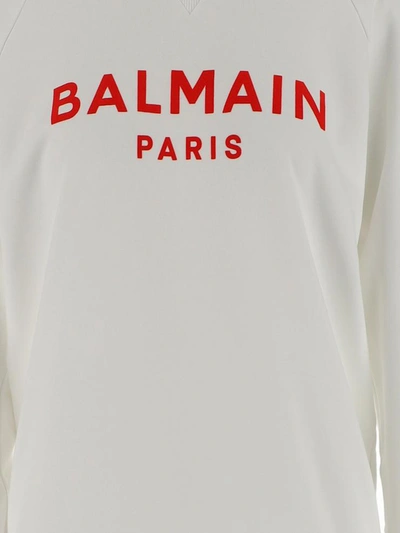 Shop Balmain Sweaters In Blanc/rouge