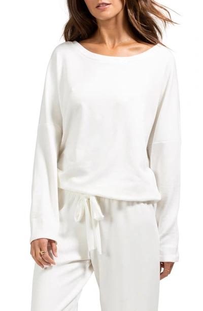 Shop Eberjey Softest Sweats Pajama Top In Winter White