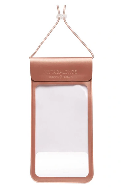Shop Mytagalongs Metallic Touch Smartphone Pouch In Rose Gold