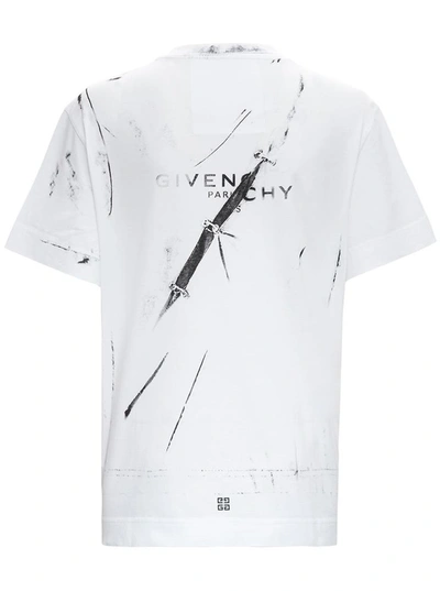 Shop Givenchy Trompe L'oeil Cotton T-shirt With Logo In White