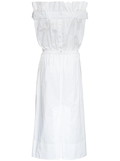 Shop Patou White Cotton Poplin Dress With Bow