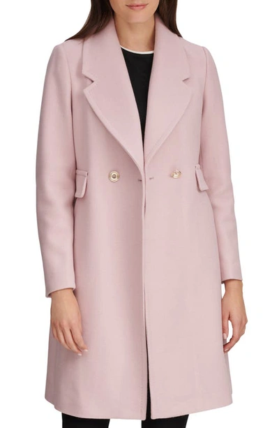 Shop Karl Lagerfeld Double Breasted Blazer Coat In Petal