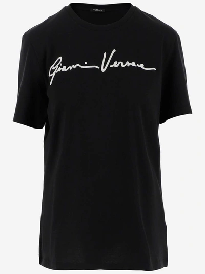 Shop Versace T-shirts And Polos In Nero - Bianco