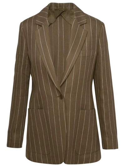 Shop Max Mara Brown Marisa Blazer In Beige