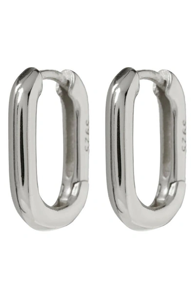 Shop Luv Aj Chain Link Huggie Hoop Earrings In Silver