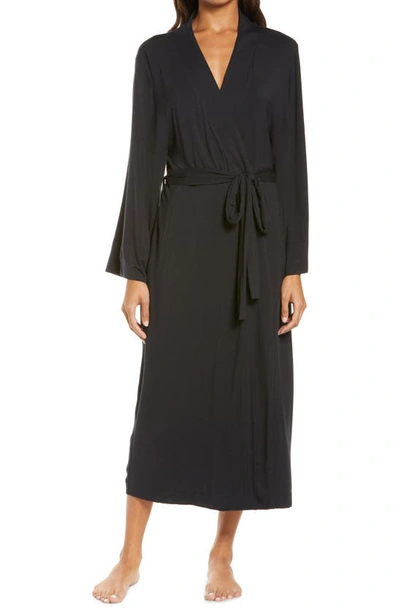 Shop Papinelle Long Robe In Black