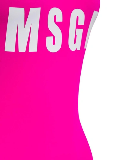 Shop Msgm Pink Swimsuit With Logo