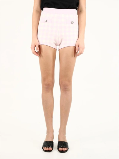 Shop Alessandra Rich Pink Vichy Shorts