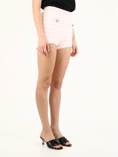 Shop Alessandra Rich Pink Vichy Shorts
