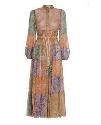 Shop Zimmermann Zella Tiered Midi Dress In Multicolor