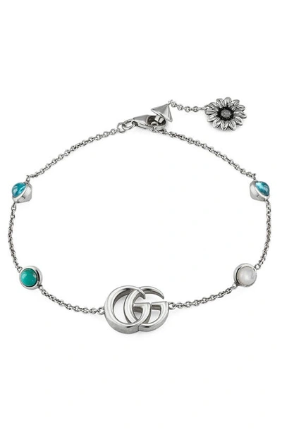 Shop Gucci Double-g Station Bracelet In Silver