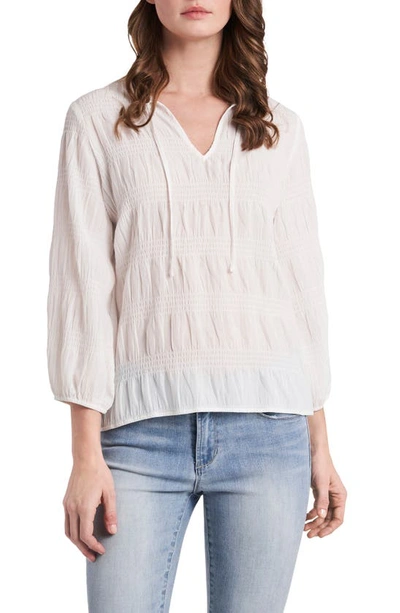 Shop Vince Camuto Smocked Blouse In New Ivory
