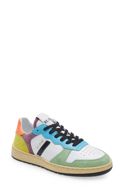 Re/done 80s Basketball Color-block Suede And Leather Sneakers In Multi Color