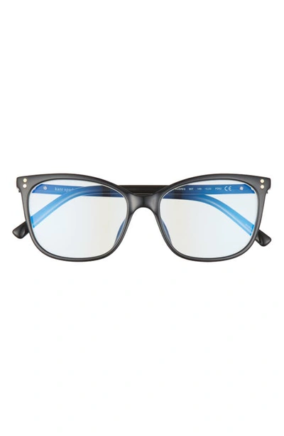 Shop Kate Spade Aubree 53mm Blue Light Blocking Reading Glasses In Black/ Clear - Blue Block