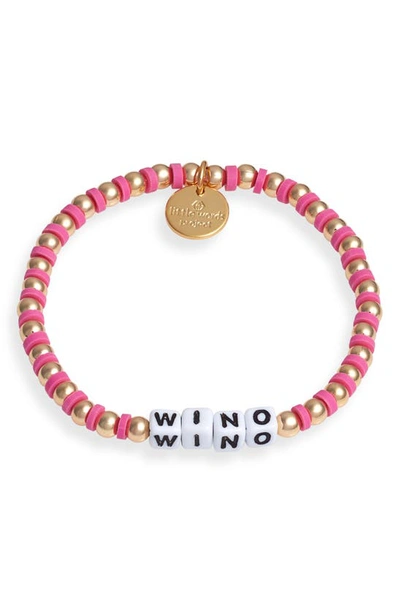 Shop Little Words Project Wino Beaded Stretch Bracelet In Wine Gold