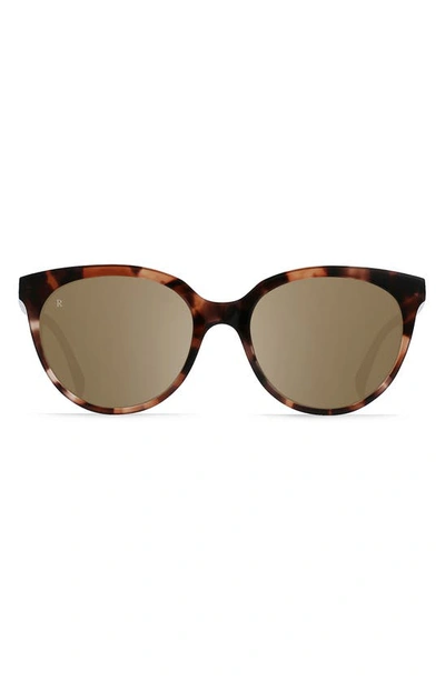 Shop Raen Lily 54mm Polarized Cat Eye Sunglasses In Almond Tortoise/ Alpine Mirror
