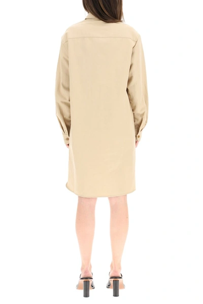 Shop Lemaire Liquette Shirt Dress In Blond Beige