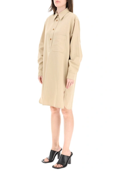 Shop Lemaire Liquette Shirt Dress In Blond Beige