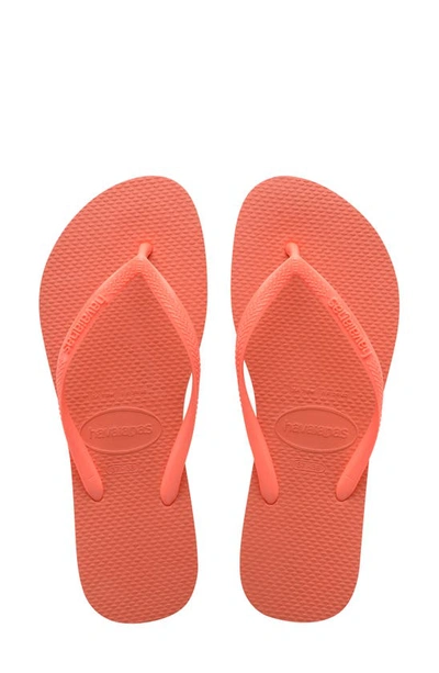 Shop Havaianas Slim Flip Flop In Coral Chic