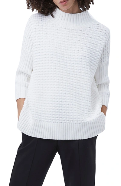 Shop French Connection Mozart Popcorn Cotton Sweater In Winter White