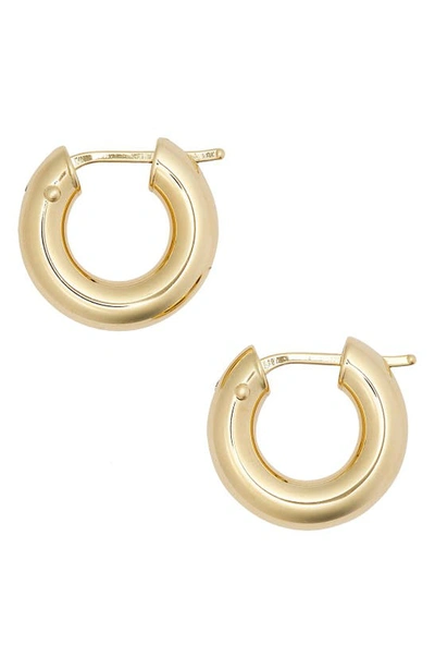 Shop Roberto Coin Hoop Earrings In Yellow Gold