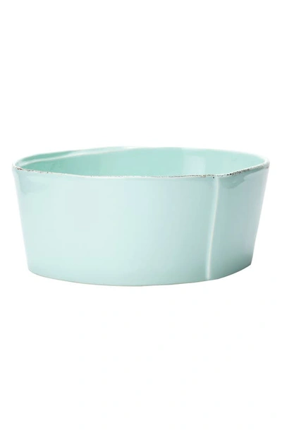 Shop Vietri Lastra Serving Bowl In Aqua - Medium