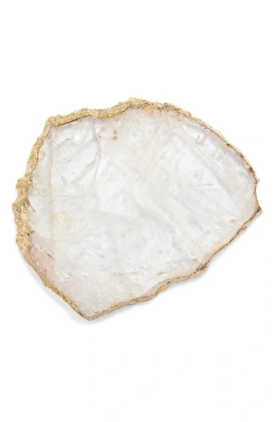 Shop Anna New York Kiva Large Stone Platter In Crystal Gold